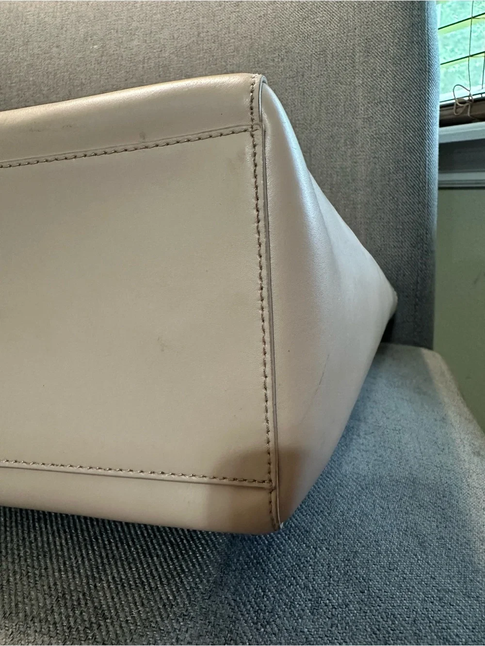 kate spade Pale Pink Leather Tote with Gold Logo